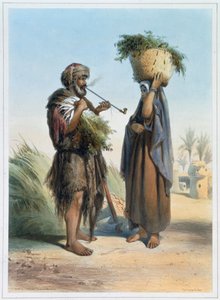 Fellah mann og kvinne, 1848 av Mouilleron