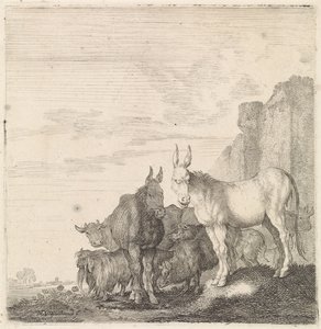 Esler ved en vegg Firbeinte dyr (serietittel) av Moyses van Wtenbrouck