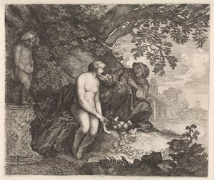 Vertumnus prøver å forføre Pomona av Moyses van Wtenbrouck