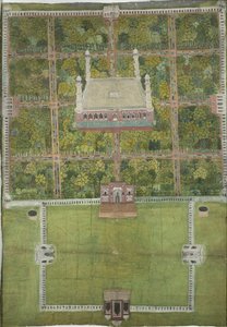 Jahangirs mausoleum i Lahore, 1770 av Mughal School