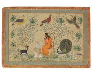 Adelig kvinne i en hage, ca. 1740 av Mughal School