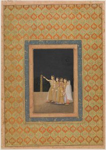 Hofdamer leker med fyrverkeri, ca. 1740. av Muhammad Afzal