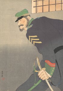 Trykk, [soldat med sverd], ca. 1906. av Munakata