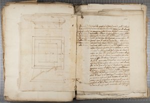 Portefølje med tegninger av Mutio Oddi fra Urbino og andre, s. 120, ca. 1635-40 (penn og blekk på papir i innbundet volum)