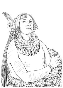 Portrett av han som skynder seg gjennom midten, indianermann, 1841. av Myers and Co
