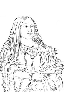 Portrett av en indianerkvinne, 1841. av Myers and Co