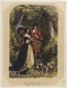 De tre hundene (farge litho) av Myles Birket (after) Foster