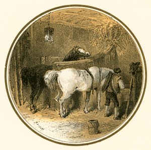 Hester i stallen av Myles Birket Foster