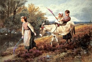 The Ride Home (akvarell med kroppsfarge på papir) av Myles Birket Foster