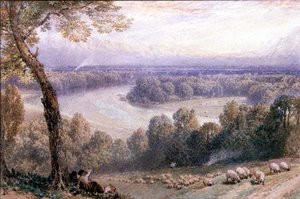 Themsen fra Richmond Hill av Myles Birket Foster