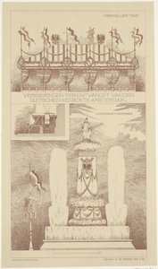 Dekorasjoner under besøket av den tyske keiseren til Amsterdam, 1891 Dekorasjoner for mottak av den tyske keiseren i Amsterdam (tittel på objekt) av NV Drukkerij G.J. Thieme