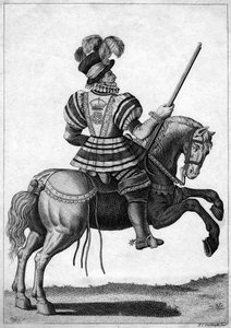 En Yeoman of the Guard, som deltar på dronning Elizabeth I på en fremgang av N. C. Goodnight