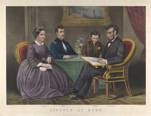 Lincoln hjemme, 1867 av Nathaniel Currier