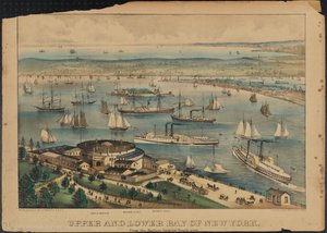 Upper and Lower Bay of New York, ca. 1881 av Nathaniel Currier