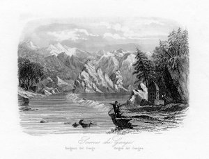 Kilden til Ganges, India, c1840 av N. Remond