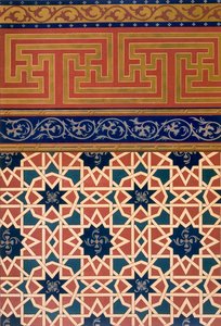 Arkitektonisk utsmykning, mosaikkarbeid, inkludert kant, pub.1883. av N. Simakoff
