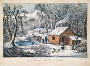 Et hjem i villmarken av Currier and Ives