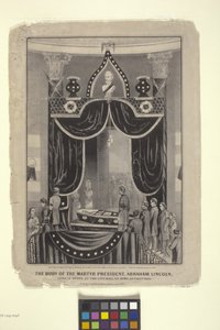 Kroppen til martyrpresidenten, Abraham Lincoln (litografi)