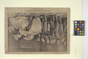 Death Of President Lincoln (håndfarget litografi)