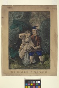 The Children In The Woods (håndkolorert litografi)