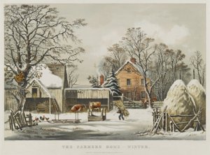 Bondens hjem - Vinter av Currier and Ives