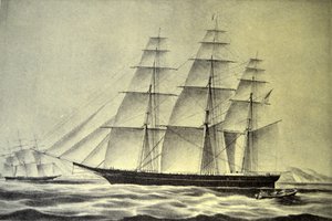 Currier & Ives Illustrasjon 1800-tallet. Clipper-skipet Hurricane av N. and Ives, J.M. Currier