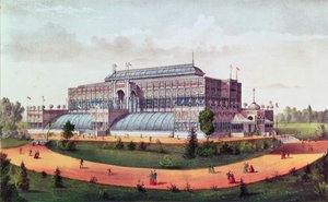 Horticultural Hall, Grand United States Centennial Exhibition 1876 av N. and Ives, J.M. Currier