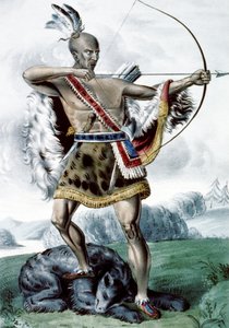 Indian Hunter, 1845 av N. and Ives, J.M. Currier