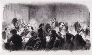 Anonym litografi som representerer litterære og kunstneriske personligheter på 1850-tallet av Nadar