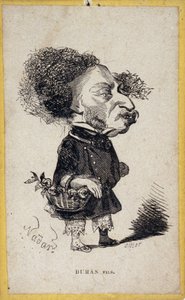 Portrettlast (portrettladning) av Alexandre Dumas Jr. (1824-1895), fransk forfatter. Tegneserie av Gaspard Felix Tournachon dit Felix Nadar (1820-1910). av Nadar