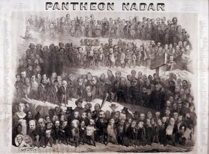 Pantheon Nadar som representerer de store historiske skikkelsene på 1800-tallet (intellektuelle og politiske personligheter) av Nadar