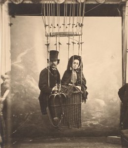 [Nadar med sin kone, Ernestine, i en ballong], ca. 1865, trykt 1890-tallet. av Nadar