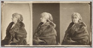 Portrett av Ernestine Nadar, kunstnerens kone, iført pelsstol av Nadar