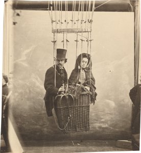 Selvportrett med kone Ernestine i en ballonggondol, ca. 1865, trykt ca. 1890. av Nadar