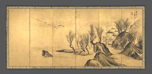 Landskap med de kinesiske litteratene Su Shi og Tao Qian av Nagasawa Rosetsu