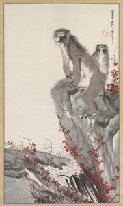Monkeys by a Stream
