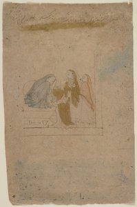 En dame med ledsagere, ca. 1775-80.