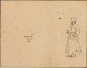 Raja Balwant Dev Singh og en svane, ca. 1750-55