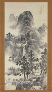 Fjellbekk på en sommerdag, 1800-tallet. av Nakabayashi Chikuto