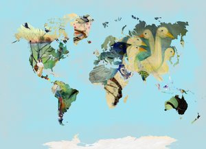A Bird World, 2016, (digital kunst) av Nancy Moniz Charalambous