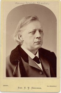 Henry Ward Beecher (1818–87), amerikansk prest, sosial reformator (albumfoto) av Napoleon Sarony