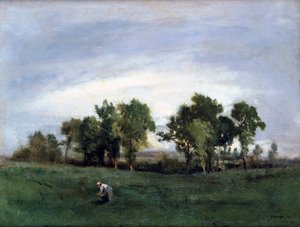 Kvinne på landsbygda, c1828-1876 av Narcisse Virgile Diaz de la Peña