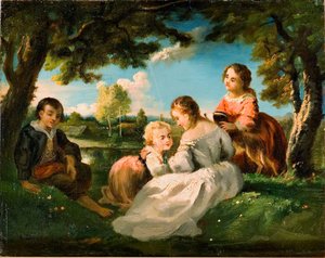 Lekende barn av Narcisse Virgile Diaz de la Peña