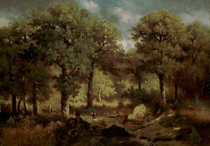 Skogsinteriør ved Fontainebleau av Narcisse Virgile Diaz de la Peña