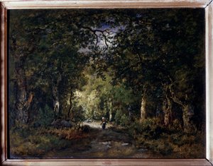 Veien under tre Maleri av Narcisse Diaz de la Pena (1807-1876) 1800-tallet Søn. 0,24x0,32 m