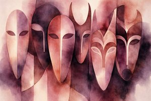 Mystiske akvarellmasker av Natalie Bruns