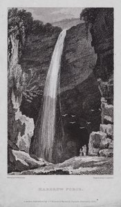 Hardrow Force (gravering) av Nathaniel (after) Whittock