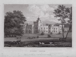 Hornby Castle (gravering) av Nathaniel (after) Whittock