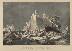 Nippet i isen, 1876-94., 1876-94. Skapere: Nathaniel Currier, James Merritt Ives, Currier og Ives. av Currier and Ives