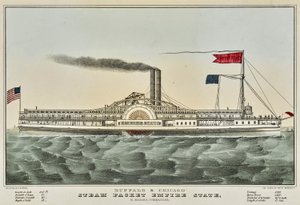 Buffalo og Chicago Steam-pakke av Nathaniel Currier